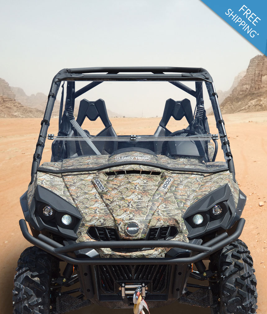Clearly Tough Can-Am Commander Full Folding Windshield