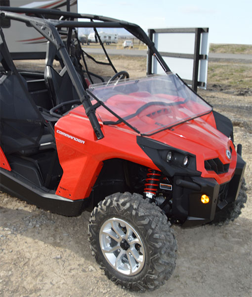 SuperATV Heavy Duty Scratch Resistant Vented Full Windshield for Can-Am Commander 800/1000 2011+ MAX Hard Coated On Both Sides!