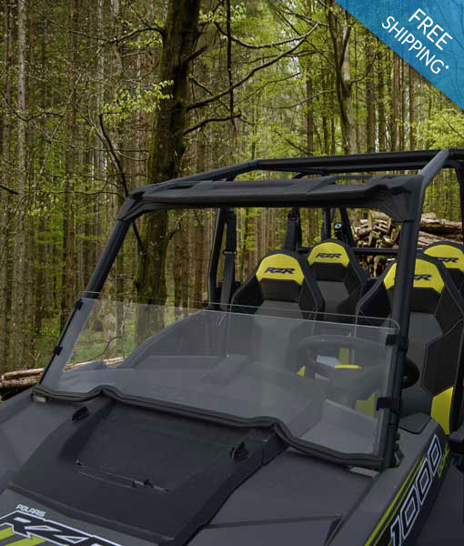 RZR Half Windshield For Polaris XP1000 / Turbo S 2019-2023 - 1/4" Thick Clear Polycarbonate