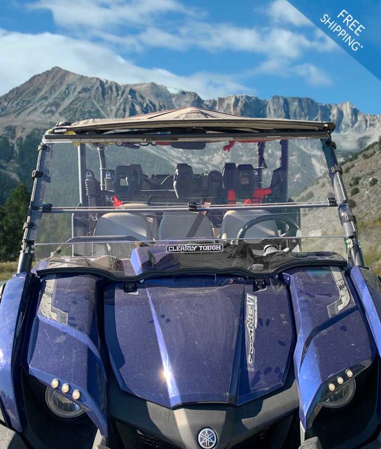 Yamaha Viking Windshield - Full Folding Polycarbonate | Clearly Tough