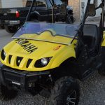 Yamaha Rhino windshield in the folded position