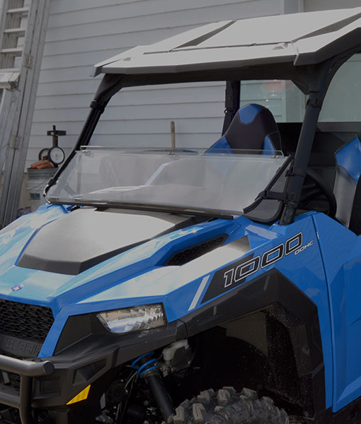 Polaris General Lexan Windshield in Tilted Position